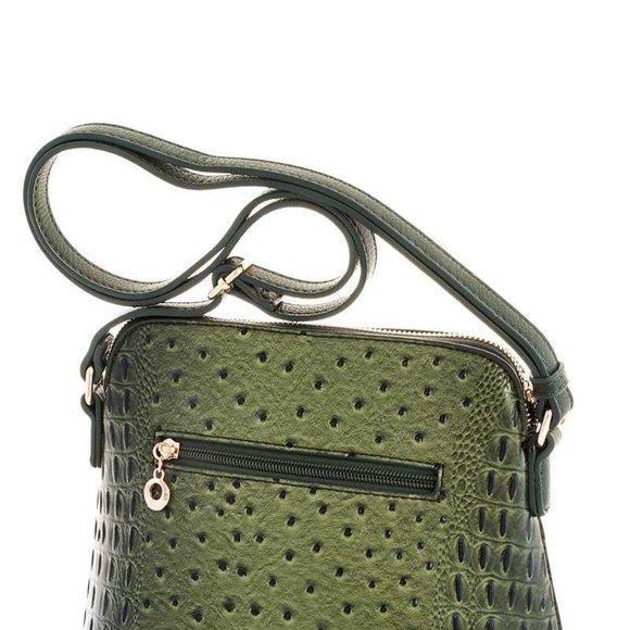 Ostrich Embossed Emblem Dome-Shaped Cross Body| Women Handbags|Small Purses - Picture 5 of 6